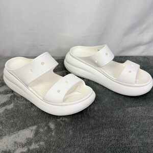 Crocs Platform Sandals White Comfort Slides Lightweight Women's Size‎ 9